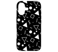 White Black Triangles Squares Circles Dots Geometric Pattern Coque pour iPhone 17