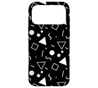 White Black Triangles Squares Circles Dots Geometric Pattern Coque pour iPhone 17 Pro Max
