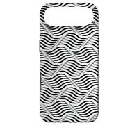 White Black Wave Curve Line Natural Flow OP Art Pattern Coque pour iPhone Air