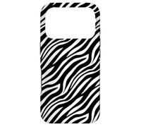 White Black Wavy Lines Curves Zebra Stripes Safari Pattern Coque pour iPhone 17 Pro