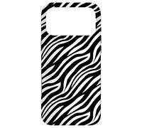 White Black Wavy Lines Curves Zebra Stripes Safari Pattern Coque pour iPhone 17 Pro Max