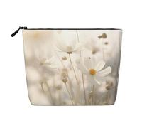 White Blossom1 Trousse de toilette de grande capacité pour femme pour un usage quotidien, Noir , Taille unique