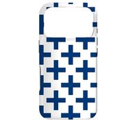 White Blue Finland Cross Finnish Plus Language Pattern Coque pour iPhone 17 Pro