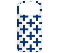 White Blue Finland Cross Finnish Plus Language Pattern Coque pour iPhone 17 Pro Max