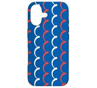 White Blue Red France Tricolor Wave French Language Pattern Coque pour iPhone 17