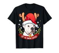 White Boxer Dog Reindeer Christmas Gift Boys Girls Kids T-Shirt