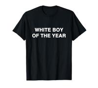 White Boy of The Year Viral White Cadeau Humoristique Big Text Gen Z T-Shirt
