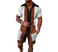 White Brown Black Mix M Mens Short Sets 2 Piece Outfits Polo Shirt Fashion Summer Tracksuits Casual Set Short Sleeve and Shorts Set for Men