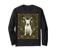 White Bull Terrier Chien William Morris Style Floral Manche Longue