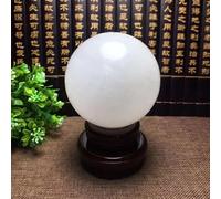 White Calcite Sphere Ornament Gift Crystal Ball Magic Lucky for Feng Shui, Divination, Home Office Decor,19cm/7.5in Gemstone Stone