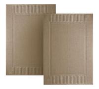 White Classic Lot de 2 tapis de bain de luxe en coton absorbant pour hôtel, spa, douche/baignoire [il ne s'agit pas d'un tapis de salle de bain] 55,9 x 86,4 cm | Taupe