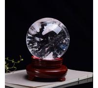 White Clear Quartz Melting Crystal Ball Crystal Sphere Gemstone Ball with Stand for Balancing Home Decor Prosperous Love Invite Wealth,8cm