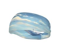White Clouds Over The Sea Bandeau de sport absorbant la transpiration, respirant, unisexe, convient pour la course à pied, le fitness, le basket-ball