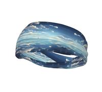 White Clouds Over The Sea Basketball Fitness Bandeau Elastique Bandeau Unisexe Sport Course Cyclisme Yoga Bande Absorbant la Transpiration