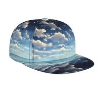 White Clouds Over The Sea Casquette de baseball tendance à bord plat, convient pour toutes les saisons, un bon choix pour la course à pied et les voyages, noir, taille unique