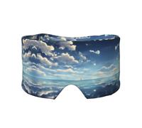White Clouds Over The Sea Masque de sommeil réglable et cache-oreilles, bandeau unisexe pour dormir sur le côté (68,1 x 10,9 cm), couverture confortable pour l'intérieur et l'extérieur, voyage, yoga,