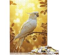 White Cockatoo in Golden Light Puzzles 1000 Pieces Cadeau Unique Jeu Éducatif Défi Jouet À De Qualité Supérieure Peinture Art pour Adultes Et Enfants 1000pcs (75x50cm)