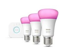 Philips Hue White and Color ambiance Kit de démarrage : 3 ampoules connectées E27 (1100)