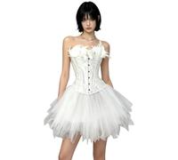 White Corset Top Romantic Halloween - Role-Playing Tulle Outfit Set
