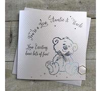 WHITE COTTON CARDS B264 Carte avec inscription « You're a new tante and uncle how excciting, have lots of fun »