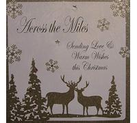 White Cotton Cards C5-am "Across the Miles" carte de Noël faite à la main