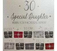 WHITE COTTON CARDS Carte d'anniversaire Faite à la Main 30 Wishing You a Wonderful Special Daughter - Blanche - bdp30-D