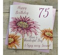 WHITE COTTON CARDS Carte d'anniversaire Faite à la Main - 75 Fleurs Blanc