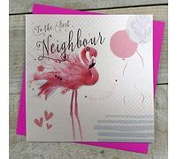 WHITE COTTON CARDS Carte d'anniversaire faite à la main Motif flamant rose B244