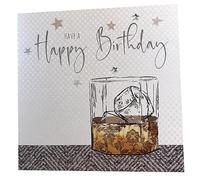 WHITE COTTON CARDS Carte d'anniversaire Happy Men's Whisky, Blanc