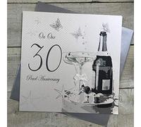 WHITE COTTON CARDS Carte de 30e Anniversaire Faite à la Main avec Inscription « on Our Pearl Wedding » XLBD30R