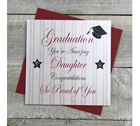 WHITE COTTON CARDS Carte de félicitations pour l’obtention d'un diplôme You’re Amazing Daughter Congratulations So Proud of You, Faite Main, Coloris Blanc