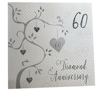 WHITE COTTON CARDS Carte de Mariage en Diamant Faite à la Main (Arbre d'anniversaire, Code AB60), 16 cm x 16 cm