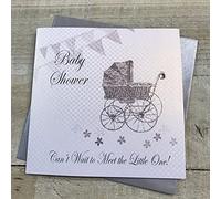 WHITE COTTON CARDS Carte de naissance pour landau (argent)