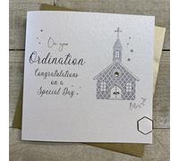 White Cotton Cards Carte d'ordre, église argentée (D179 et XD179)