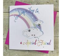 White Cotton Cards Carte « Envoyer un câlin » à un ami spécial - Get Well soon DT193