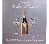 WHITE COTTON CARDS Carte Faite Main « to a Special Brother and Fiancée Congratulations on Your Engagement », MPD1