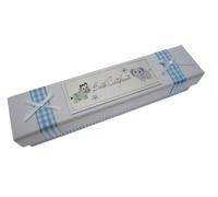 White Cotton Cards certificat de naissance de bébé Support (Bleu)