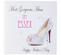 WHITE COTTON CARDS "Chaussures, Essex, Les Plus Jolis Maman en Essex Happy Mother's Day Carte pour la fête de la Ville Fait à la Main.