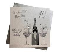 WHITE COTTON CARDS Code BD10-101,6 cm to a Beautiful Daughter Wishing You A Wonderful Birthday 40 cm Fait Main Carte d'anniversaire 40 Ans