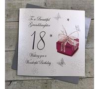 white cotton cards Code XBGD21 Carte d'anniversaire Faite Main 18 Ans Inscription to A Beautiful Granddaughter 21 Wishing You A Wonderful Birthday
