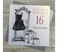 WHITE COTTON CARDS Code Xe28 a-16 Grande to a Very Special Granddaughter 16 Happy Birthday Carte d'anniversaire
