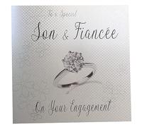 WHITE COTTON CARDS Code Xlwb221 to a Special Son Fils et fiancée sur Votre Engagement Fait Main Carte de fiançailles