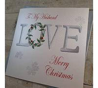 WHITE COTTON CARDS Code XX14-23 à Mon Mari Love Joyeux Noël Carte de Noël Faite à la Main,