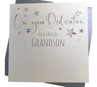 WHITE COTTON CARDS "de Votre Dévouement to a Special Grandson Carte de Dévouement Faite Main