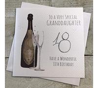 White Cotton Cards G18gd "To a very special Granddaughter Have A Wonderful" 18e anniversaire faite à la main carte d'anniversaire 18 ans