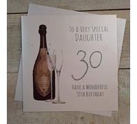 White Cotton Cards G30d "To a very special daughter Have A Wonderful 30e anniversaire" Fait main carte d'anniversaire 30 ans