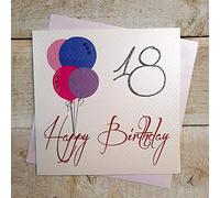 White Cotton Cards Ghb18 "Happy Birthday" carte de 18e anniversaire faite main