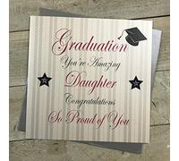 WHITE COTTON CARDS "Graduation Vous êtes Amazing Daughter Congratulations So Proud of You Carte de Graduation Faite Main, Grande