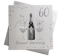 WHITE COTTON CARDS Grande Carte d'anniversaire de Mariage Faite à la Main pour 60e Anniversaire de Mariage