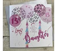 WHITE COTTON CARDS Grande Carte de vœux Motif Fille Rose 13e Carte d'anniversaire Faite à la Main